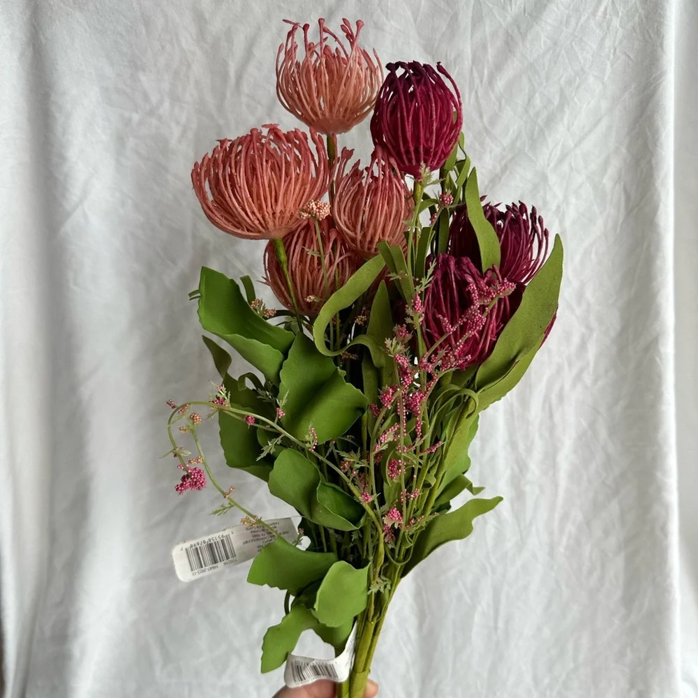 Exotic Red Protea Artificial Floral Bouquet – Bold and Unique Tropical Décor